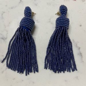 Navy drop down earrings